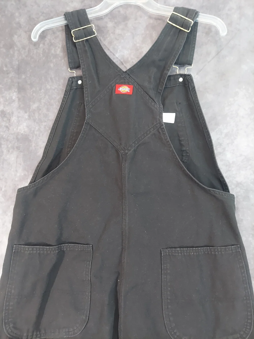 Men's Dickies Black Canvas Bib Overalls - Size 38x32 - Durable Workwear - VGUC